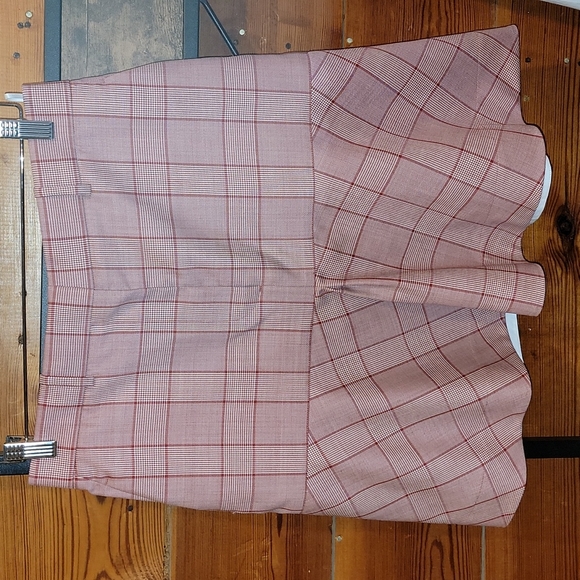 CALVIN KLEIN 205W39NYC Fluted Prince of Wales Red Plaid Mini Skirt It 44 - Picture 3 of 16
